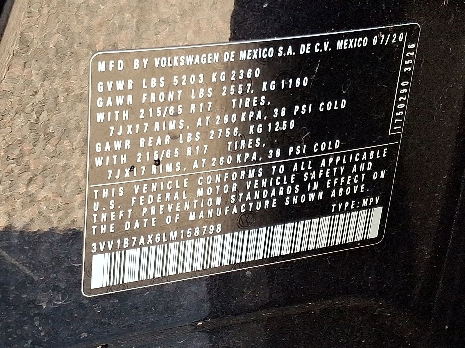 2020 Volkswagen Tiguan 2.0T S