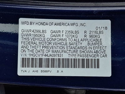 2018 Honda Accord Sedan EX 1.5T
