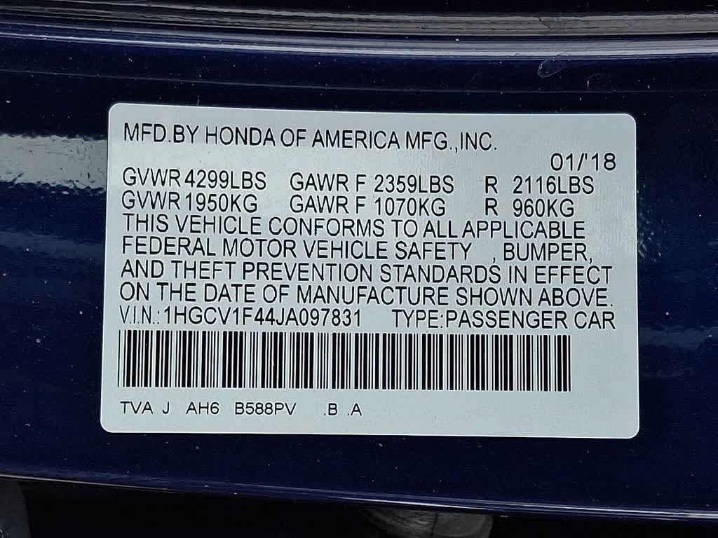 2018 Honda Accord Sedan EX 1.5T