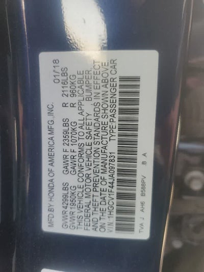 2018 Honda Accord Sedan EX 1.5T
