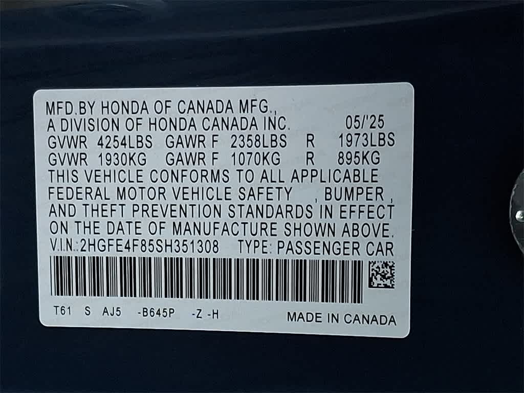 2025 Honda Civic Hybrid Sport Touring