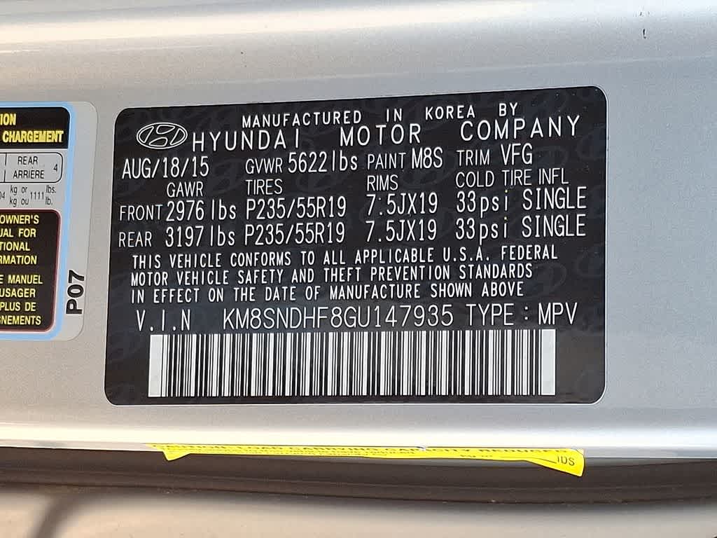 2016 Hyundai Santa Fe Limited