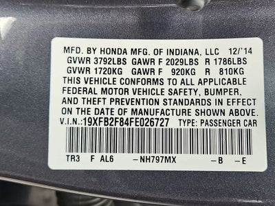 2015 Honda Civic EX