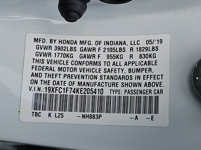 2019 Honda Civic Sedan EX-L