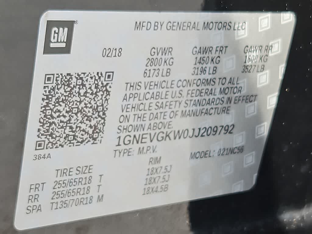 2018 Chevrolet Traverse LT Cloth