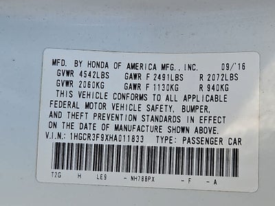 2017 Honda Accord Touring