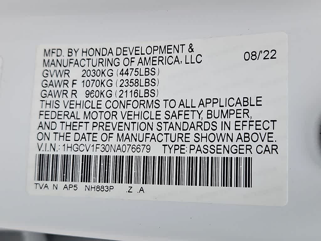 2022 Honda Accord Sport