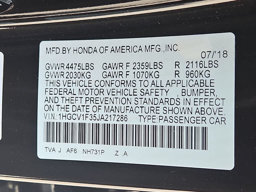 2018 Honda Accord Sedan Sport 1.5T