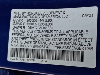 2021 Honda Accord Sedan Sport