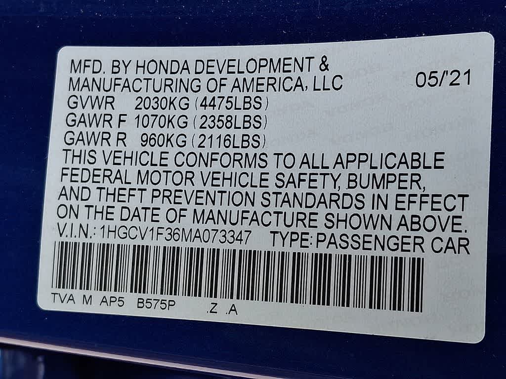2021 Honda Accord Sedan Sport