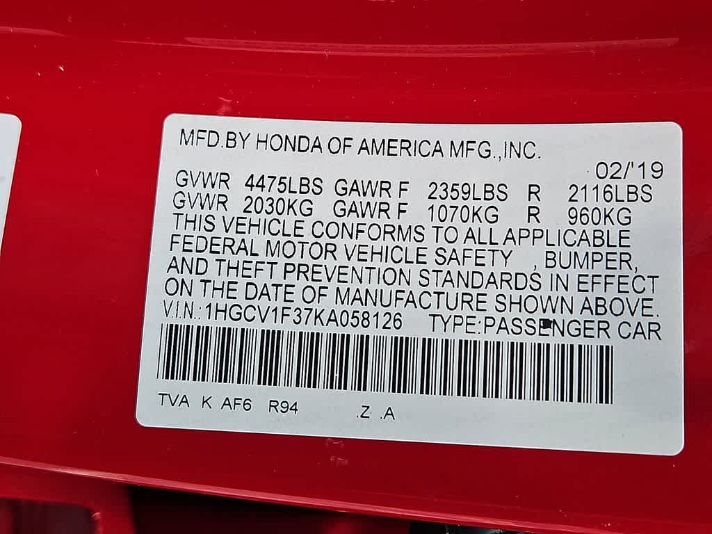 2019 Honda Accord Sedan Sport 1.5T