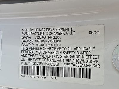 2021 Honda Accord Sedan Sport SE