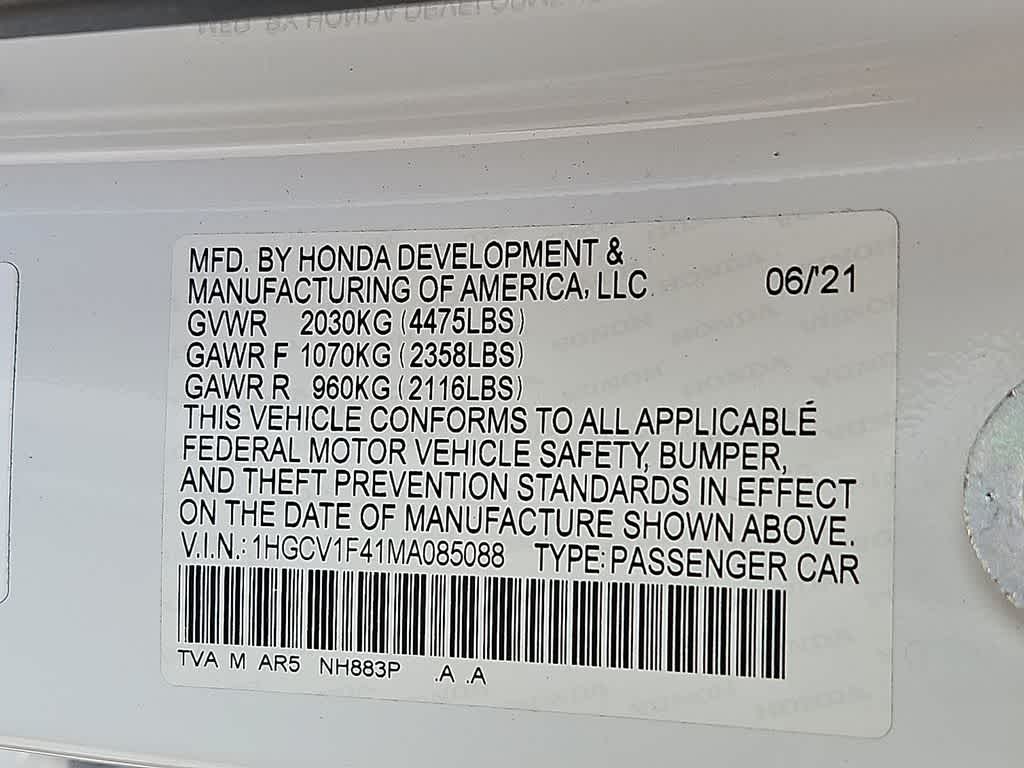 2021 Honda Accord Sedan Sport SE