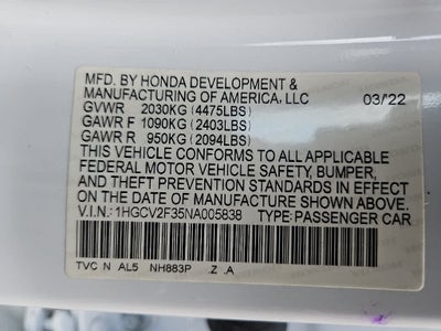 2022 Honda Accord Sport