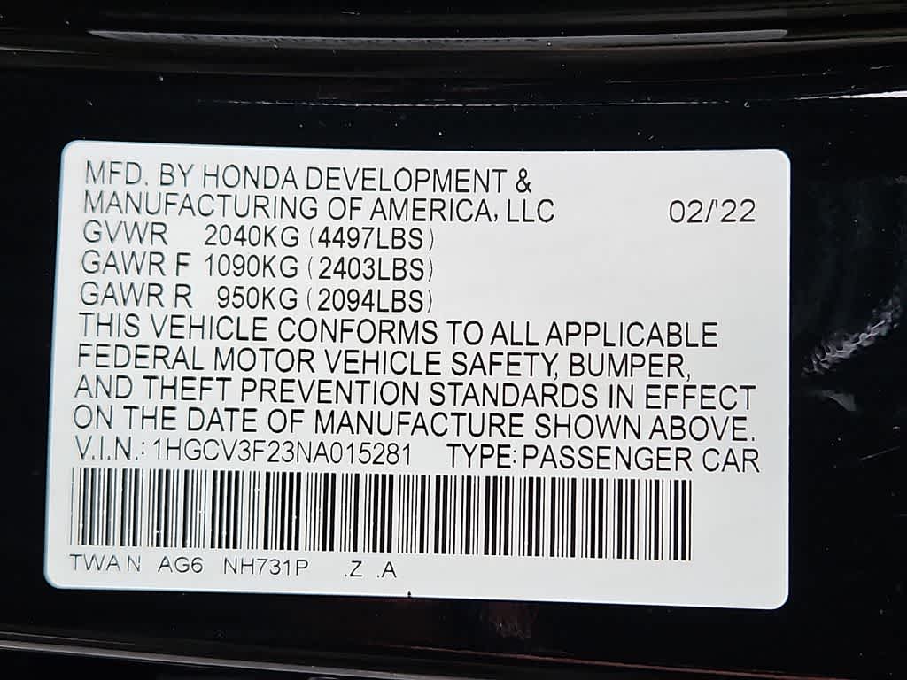 2022 Honda Accord Hybrid Sport