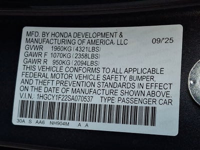 2025 Honda Accord LX