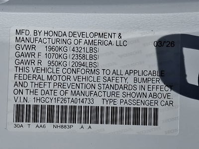 2026 Honda Accord LX