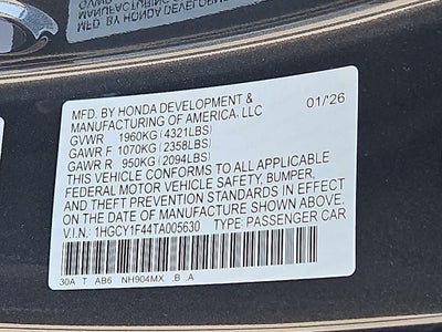 2026 Honda Accord SE