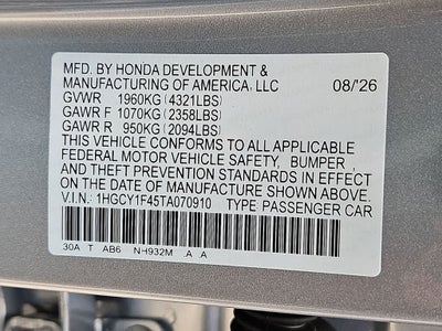 2026 Honda Accord SE