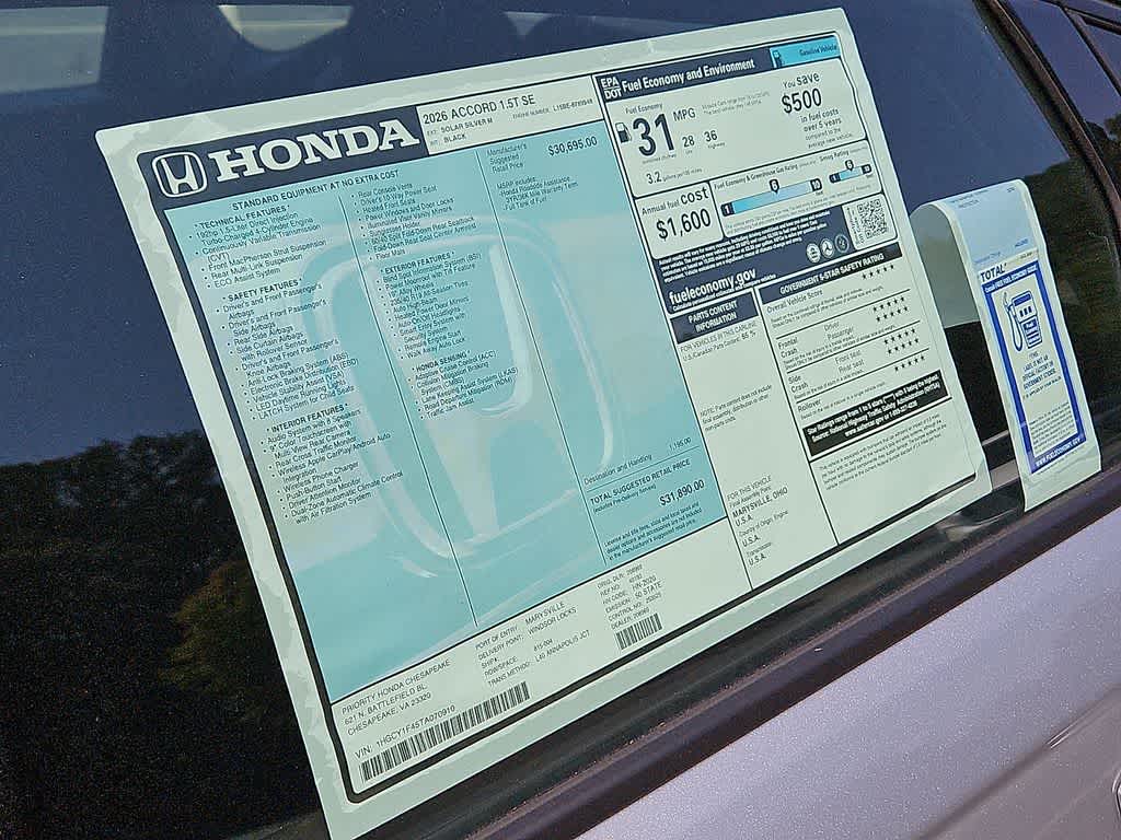 2026 Honda Accord SE