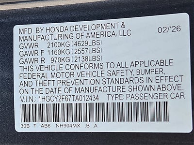 2026 Honda Accord EX-L