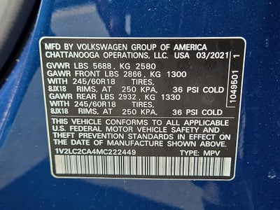 2021 Volkswagen Atlas Cross Sport 2.0T SE