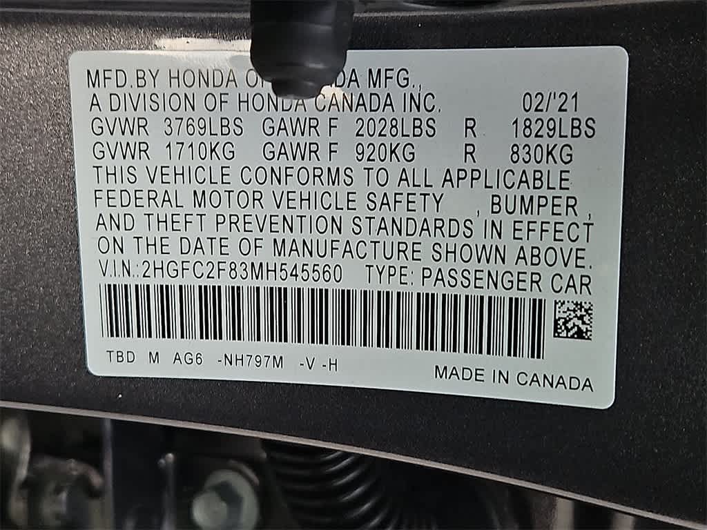 2021 Honda Civic Sedan Sport