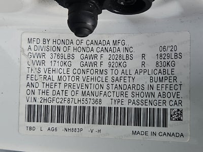 2020 Honda Civic Sedan Sport