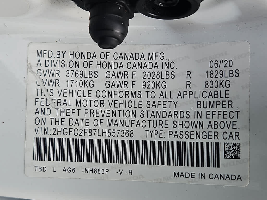 2020 Honda Civic Sedan Sport