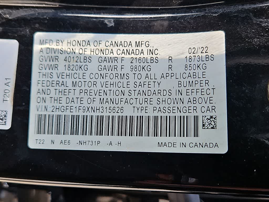 2022 Honda Civic Touring