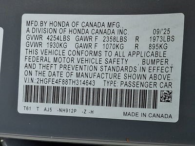 2026 Honda Civic Hybrid Sport Touring