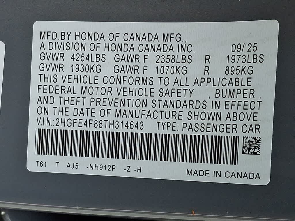 2026 Honda Civic Hybrid Sport Touring