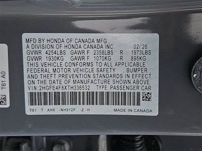 2026 Honda Civic Hybrid Sport