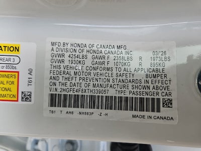 2026 Honda Civic Hybrid Sport