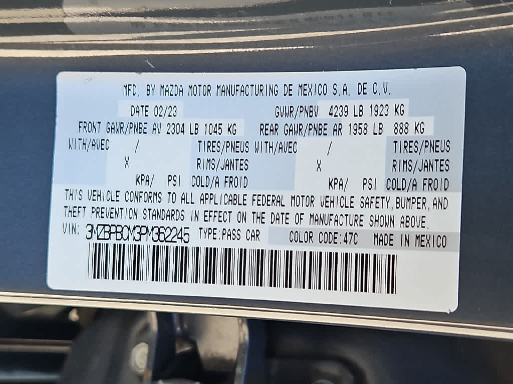 2023 Mazda Mazda3 Sedan 2.5 S Carbon Edition