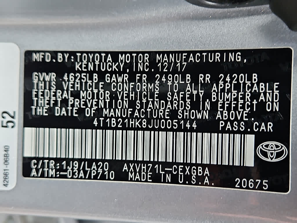 2018 Toyota Camry Hybrid XLE