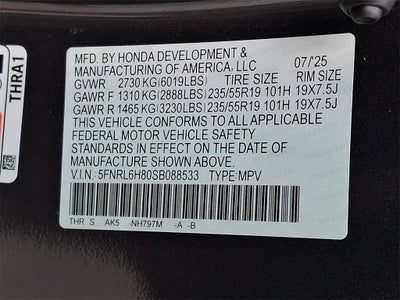 2025 Honda Odyssey Touring