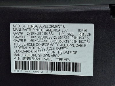 2026 Honda Odyssey Touring
