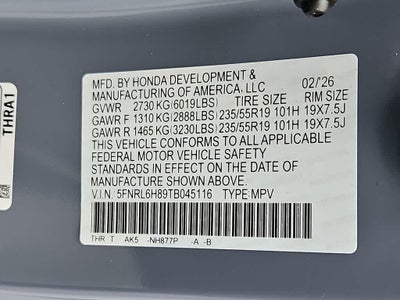 2026 Honda Odyssey Touring