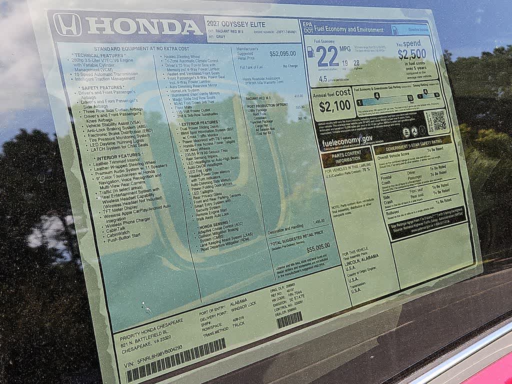 2027 Honda Odyssey Elite
