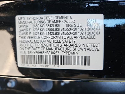 2022 Honda Pilot Touring 7-Passenger