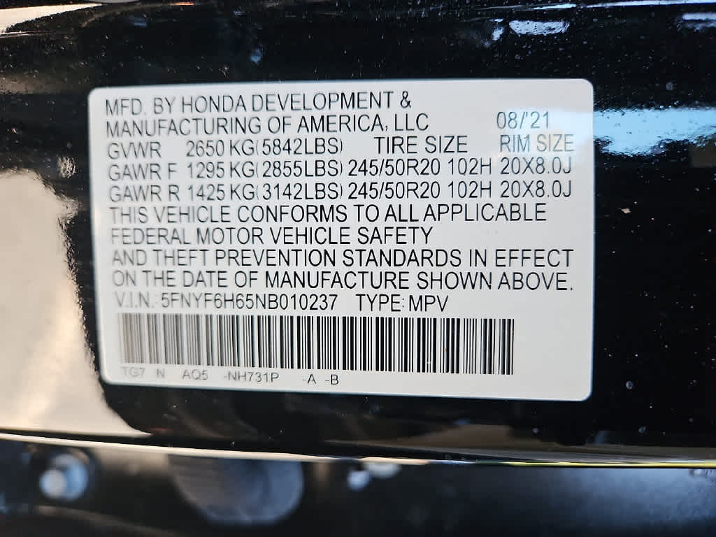 2022 Honda Pilot Touring 7-Passenger