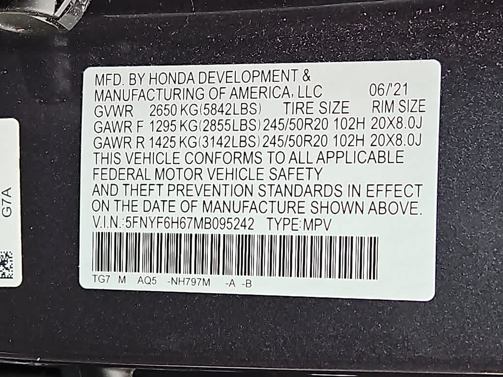 2021 Honda Pilot Touring 7-Passenger