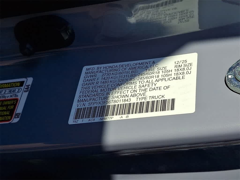 2026 Honda Ridgeline RTL