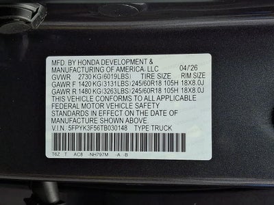 2026 Honda Ridgeline RTL