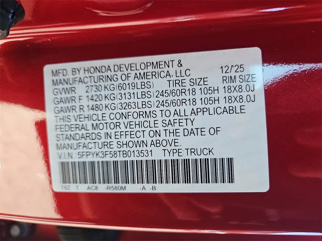 2026 Honda Ridgeline RTL