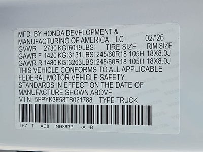 2026 Honda Ridgeline RTL