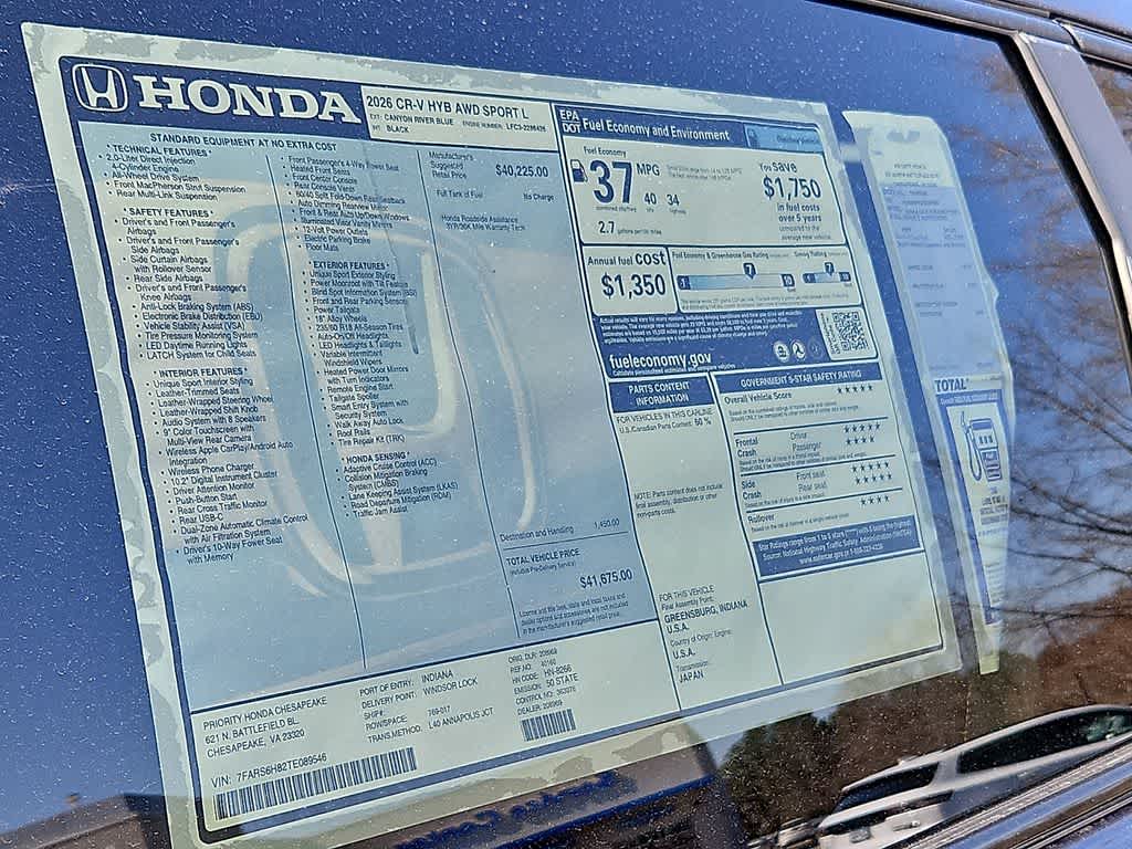 2026 Honda CR-V Hybrid Sport-L