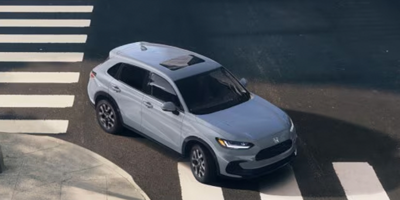 2026 Honda HR-V in light blue with sunroof.