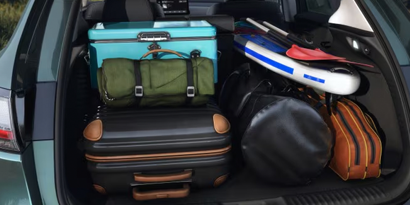 2026 Honda HR-V cargo space with packed luggage.